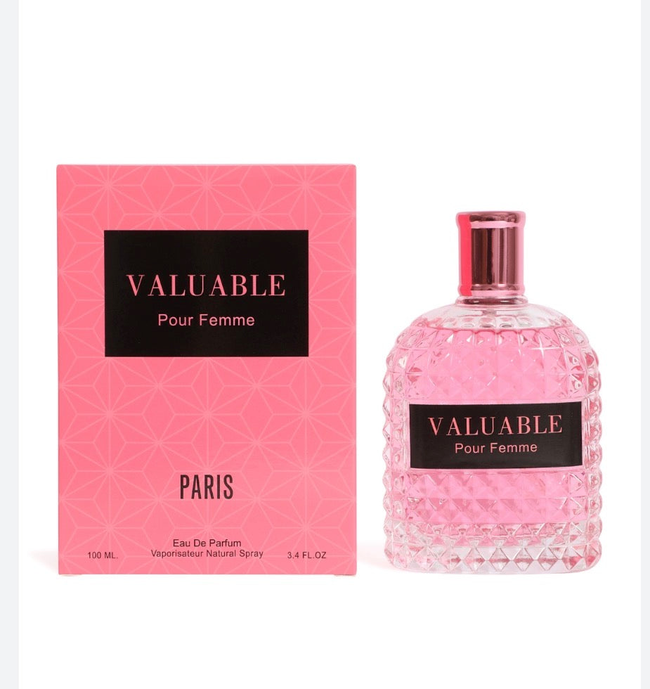 This is a bottle of Valuable Pour Femme Paris Eau de Parfum by Secret Plus or NovoGlow.