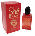This is a Meta-Bosem She Rouge Eau de Parfum spray for women, presented in a red 100ml (3.4 Fluid Ounce) box