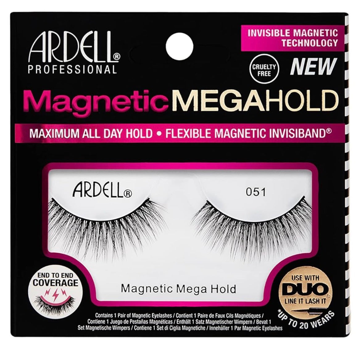 This is a set of Ardell Professional Magnetic MEGAHOLD false eyelashes in the style 056.