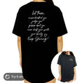 This is a motivational 2XL black crewneck graphic t-shirt featuring the quote "Let Them Misunderstand You. Judge You. Gossip About You. Never Doubt Your Worth! Your Beauty! Keep Shining!" in white script lettering.
