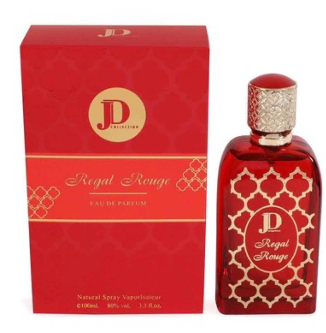 This is a red and gold bottle of Asheq Sabaya Eau de Parfum by Grand Bazar.