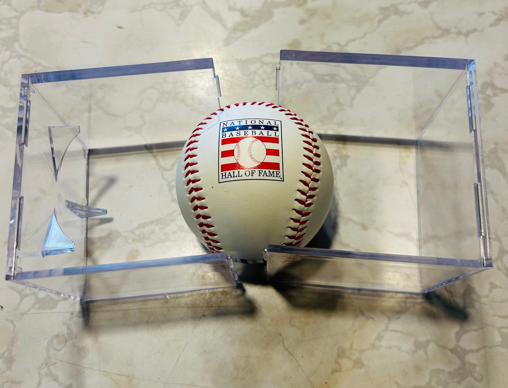 This item is a Rawlings National Baseball Hall of Fame souvenir baseball, often sold in clear plastic display cases.