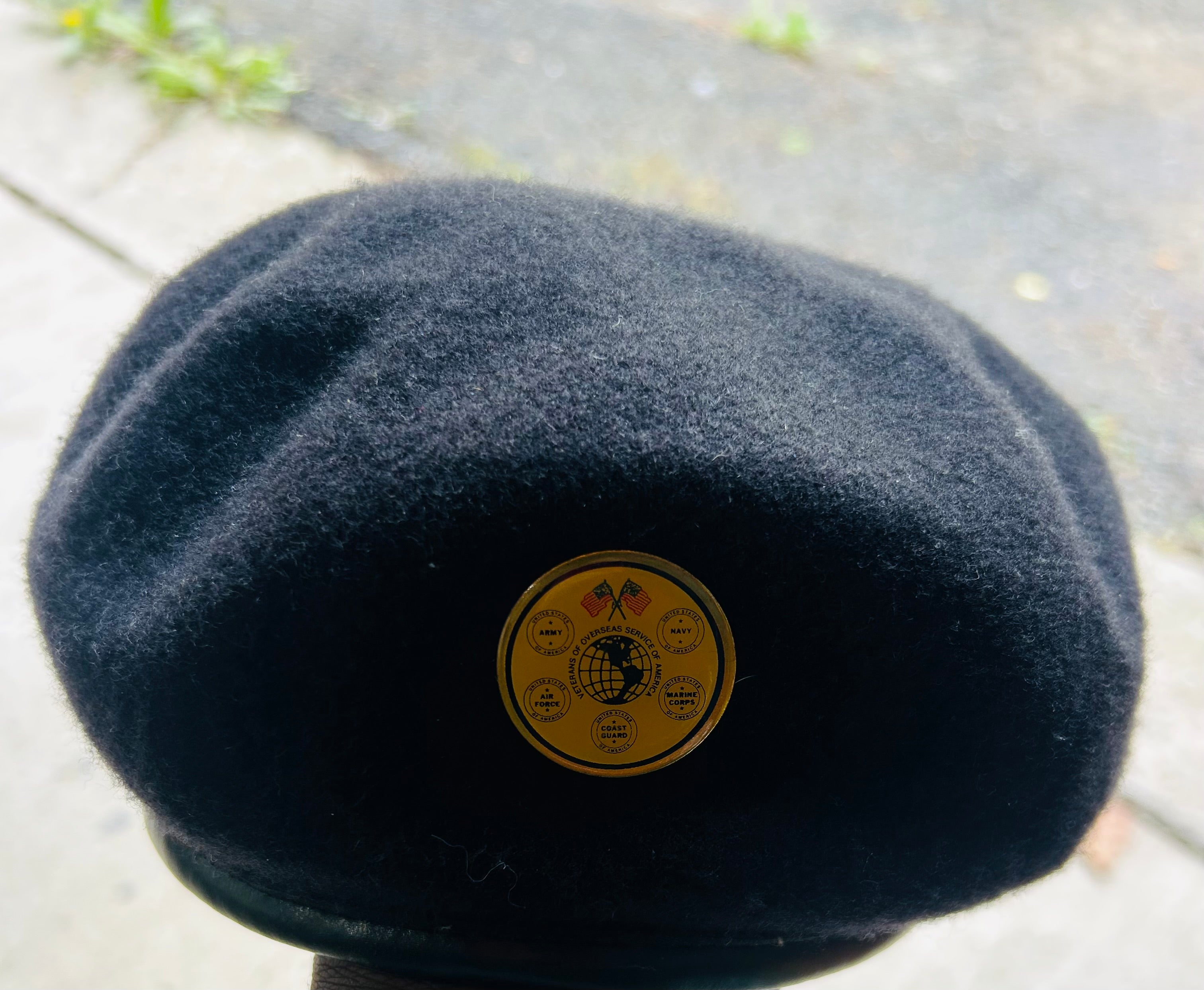 This is a vintage Bancroft Military Caps liner label indicating the item was made in Framingham, Massachusetts.
