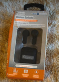 These are Power Up AirBass true wireless earbuds in gray.