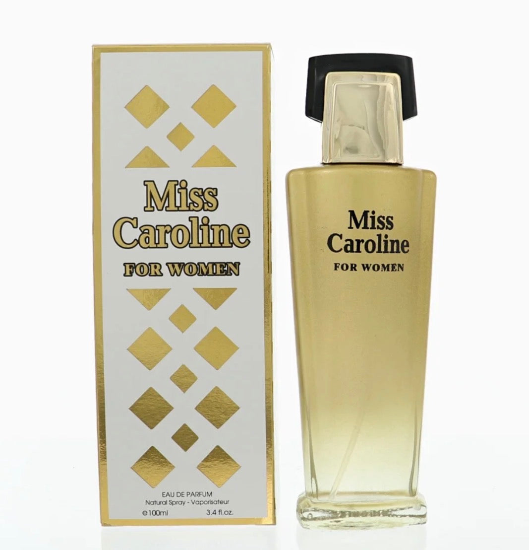 This is a 3.4 oz bottle of Miss Caroline Eau de Parfum for women by Fragrance Couture.