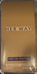 This is a 100ml bottle of Her Way for Women by Royal Collection, an eau de parfum alternative fragrance inspired by Giorgio Armani's My Way.