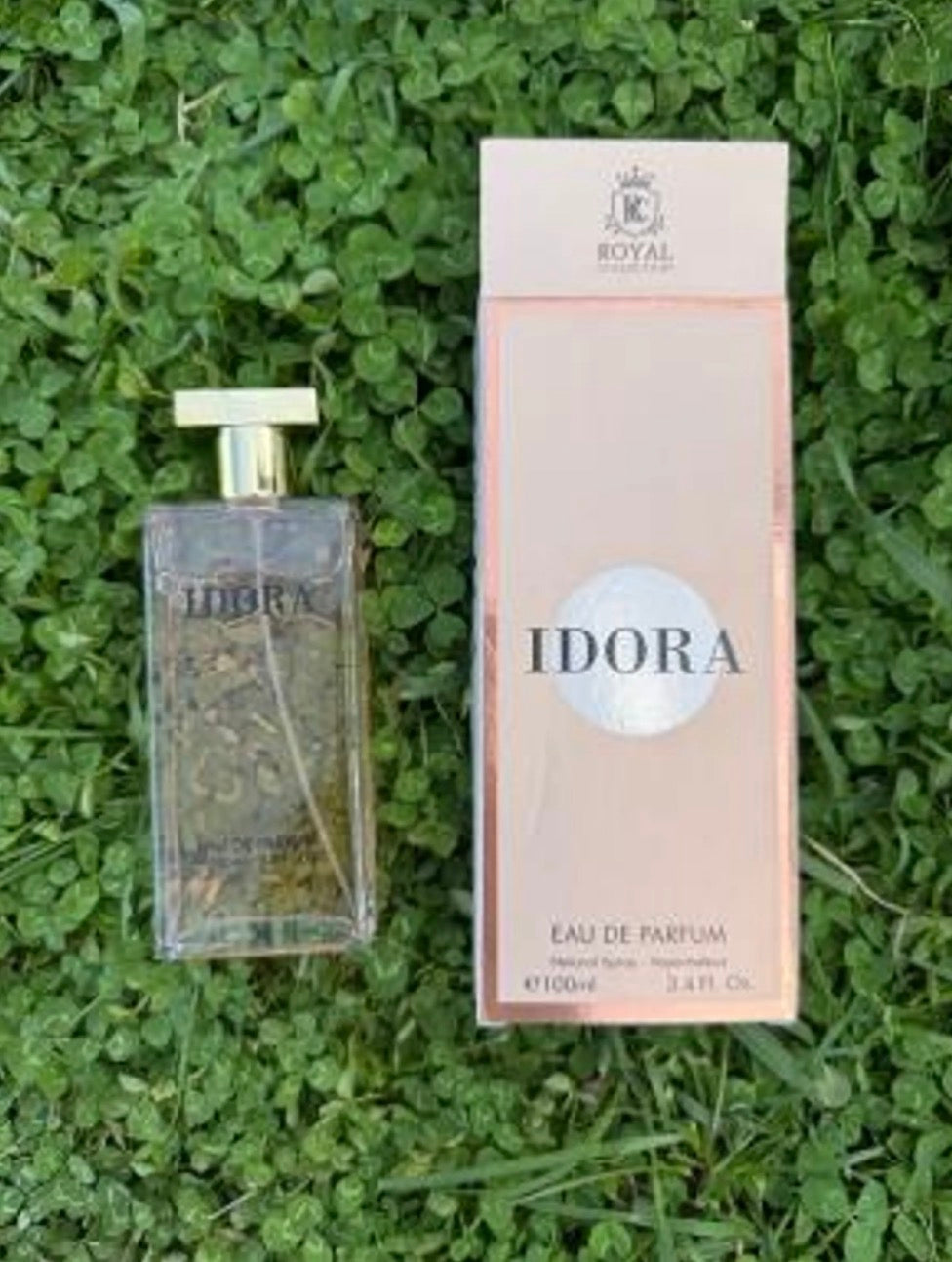 This is a bottle of Idora Eau de Parfum by Fragrance World.