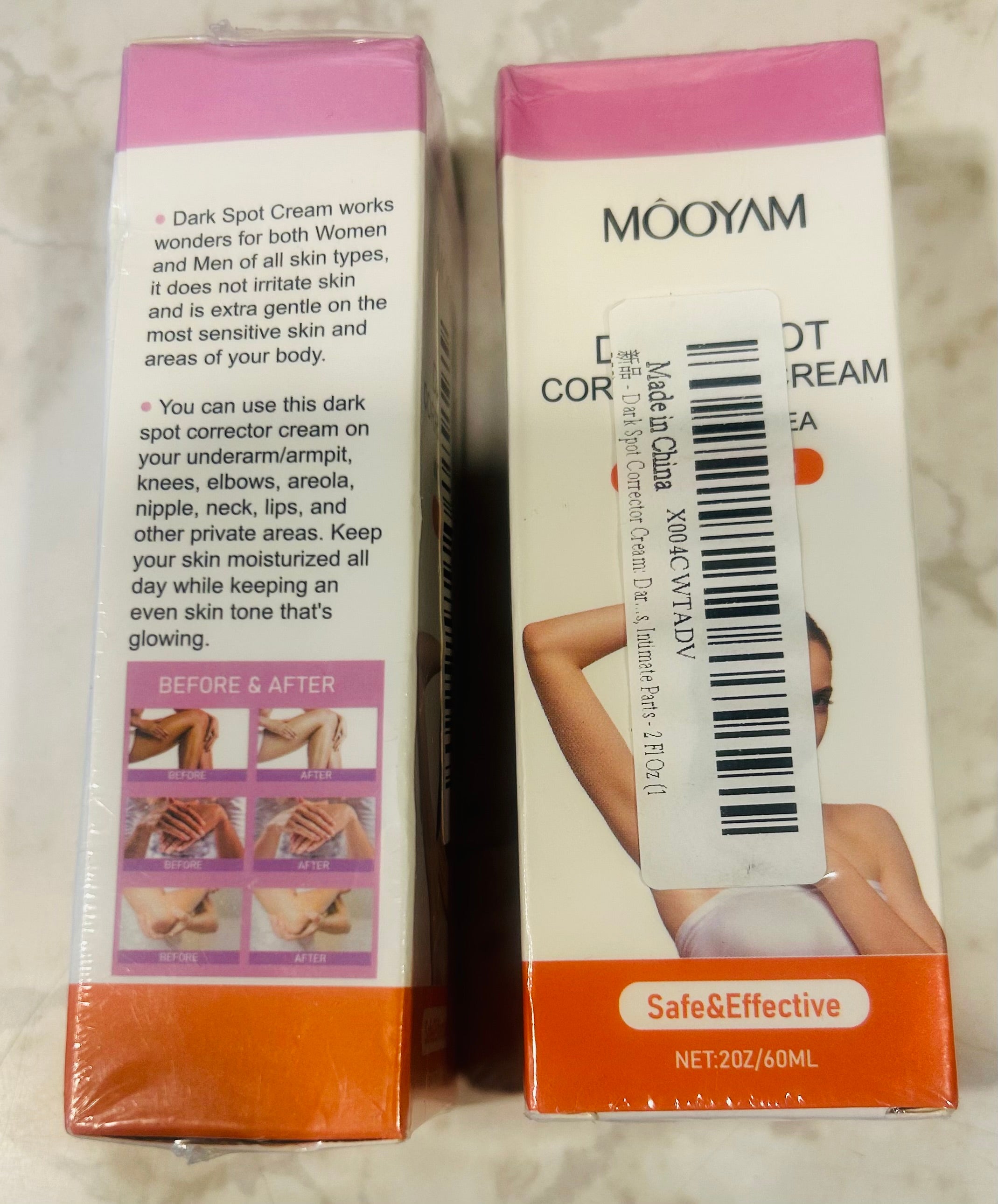 dark spot corrector cream designed for sensitive skin, intended for use on areas such as the underarms, knees, elbows, neck, and other intimate body areas
