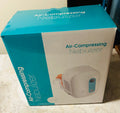 an air-compressing nebulizer, a medical device used to convert liquid medication into a breathable mist for treating respiratory conditions like asthma or COPD.