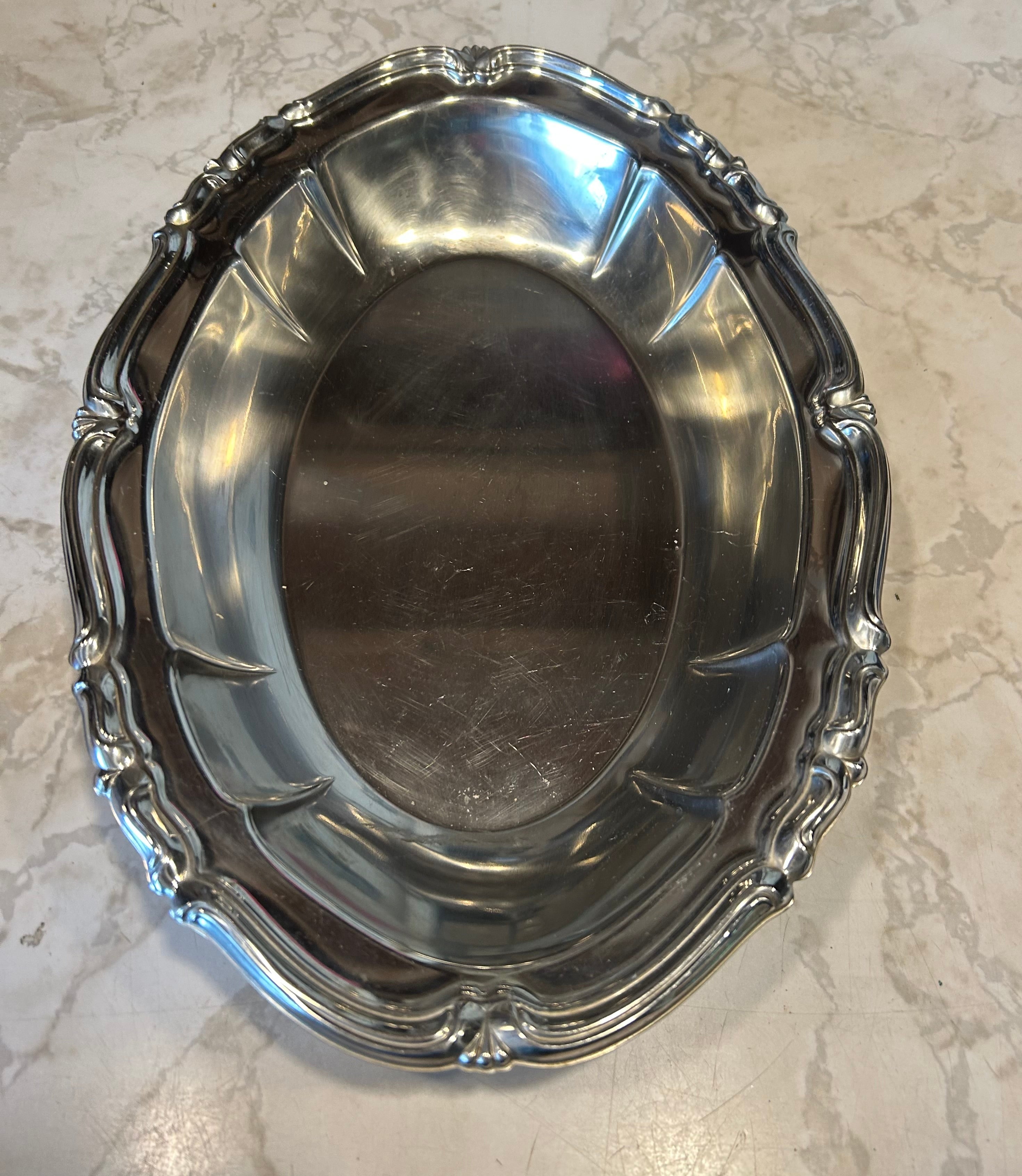 This is a vintage used Alfra Alessi Barocco Italian stainless steel serving bowl.