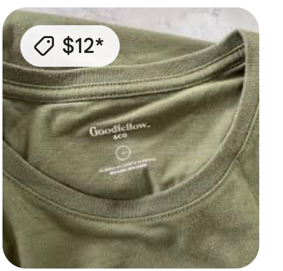 This is a green Goodfellow & Co crew neck t-shirt