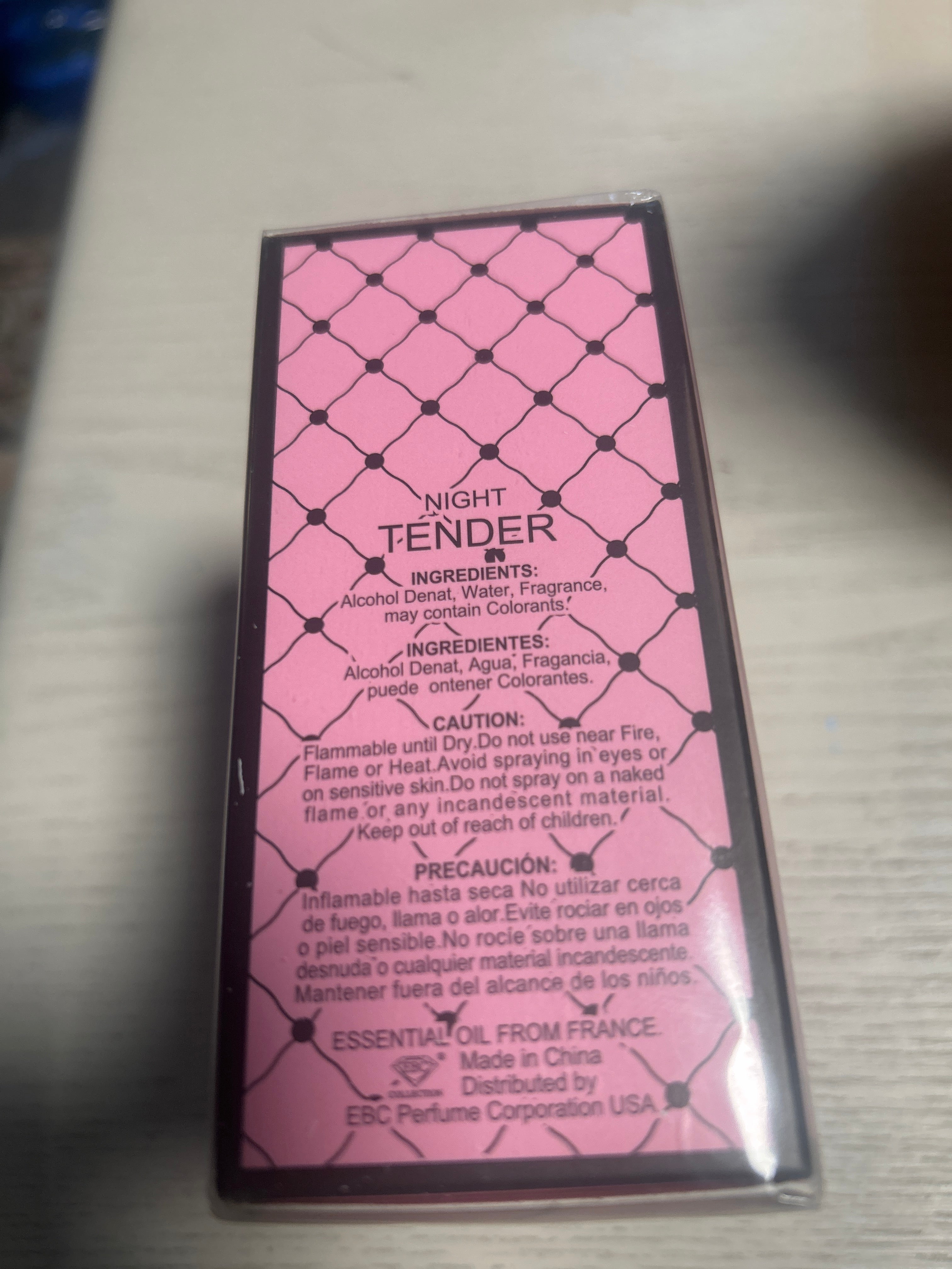 Perfume called Night Tender